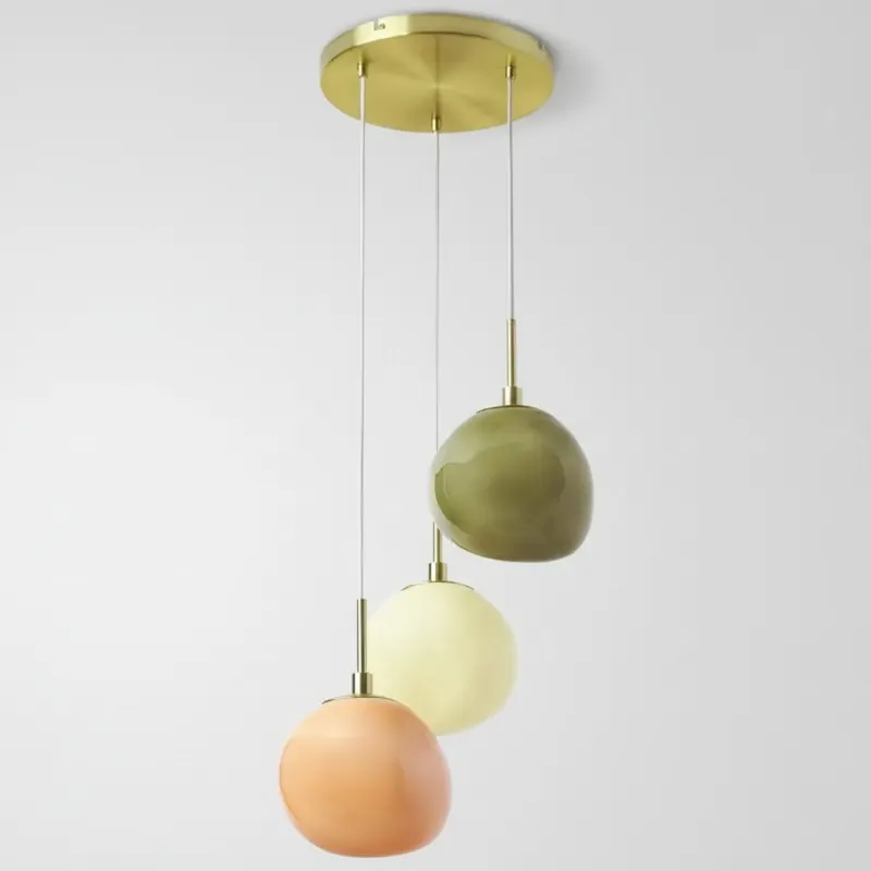 Suspension en groupe de verre opale moderne Felixian