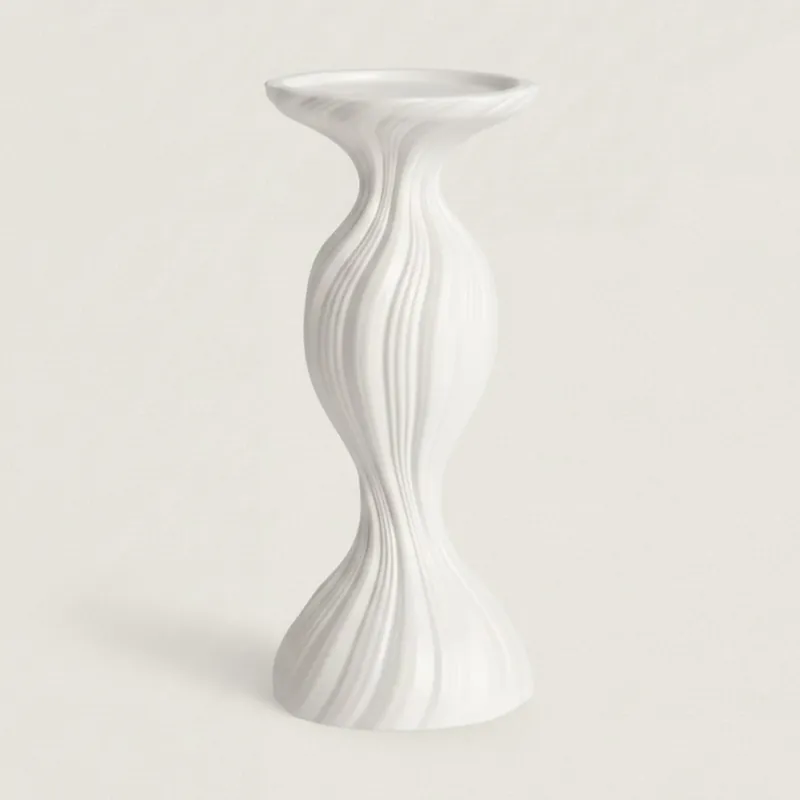 Porte-bougie en céramique minimaliste Kadin Relief