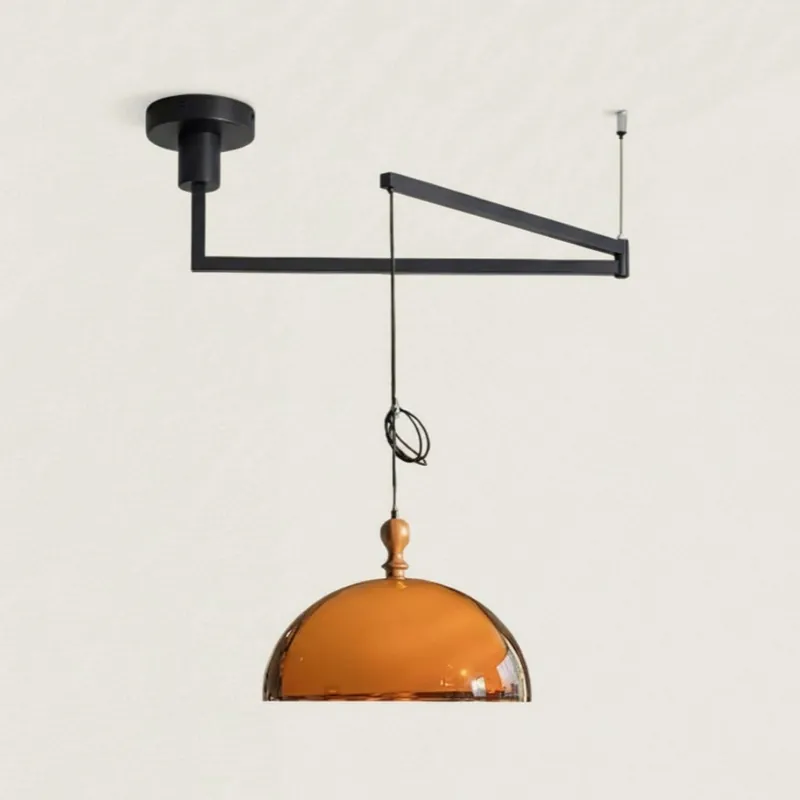 Lampe suspendue acrylique Milo Retro à bras oscillant