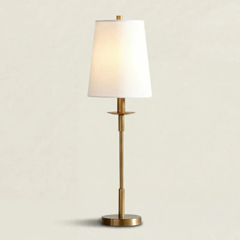 Lampe de table Taliah à abat-jour en lin vintage
