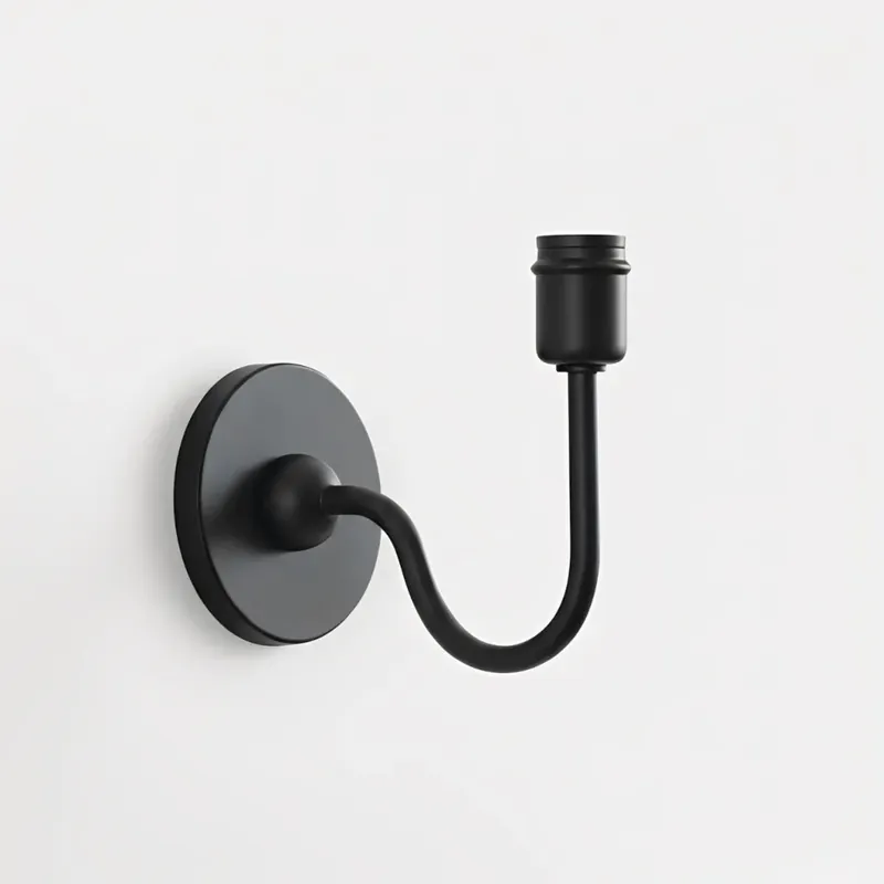 Base de lampe murale Elvira moderne minimaliste en métal avec bras courbé