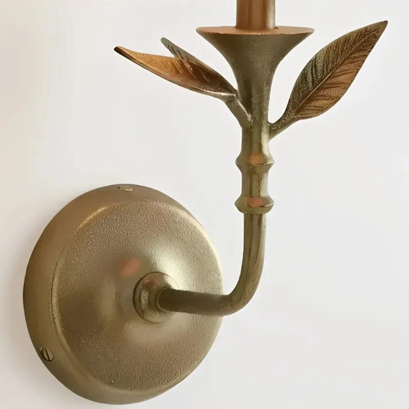 Base de lampe murale Oren rétro en métal avec feuille décorative
