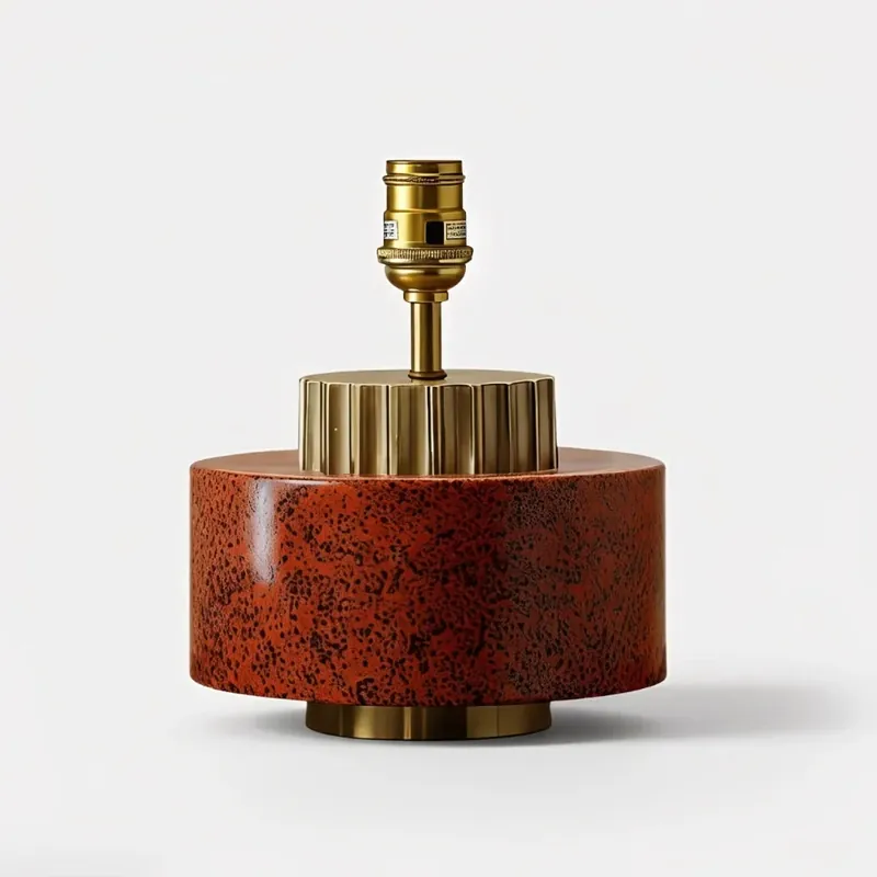 Base de lampe de table cylindrique superposée en métal vintage Leora