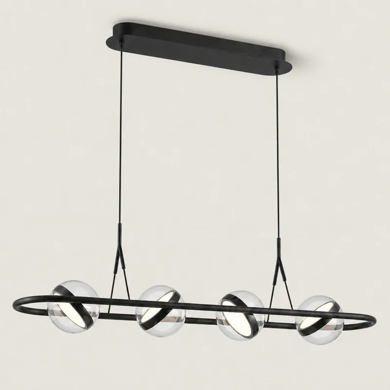 Lampe suspendue moderne linéaire en verre sphérique Vensora