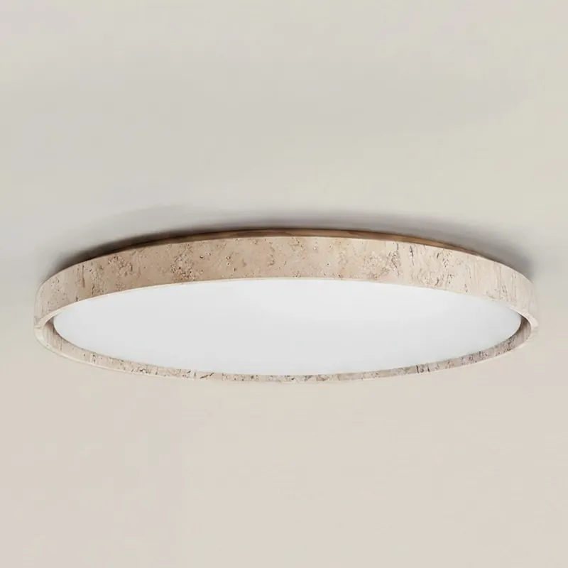 Eryndor Plafonnier Rond Minimaliste en Travertin