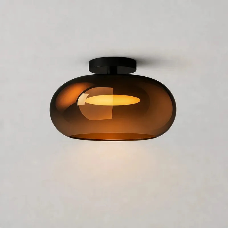 Plafonnier ovale en verre moderne Casiel