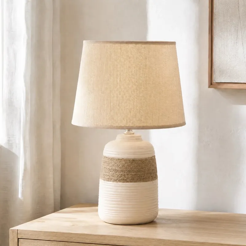 Rustikale Tischlampe aus Keramik von Grant