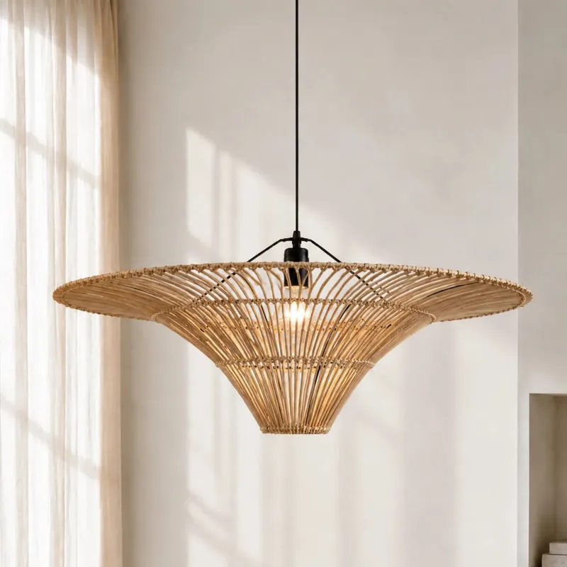Viallet Teller Rattan Pendelleuchte