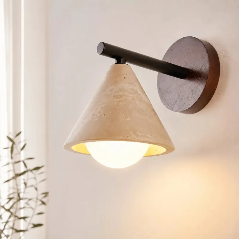 Cyrus Wabi-Sabi Stil Naturstein Wandlampe