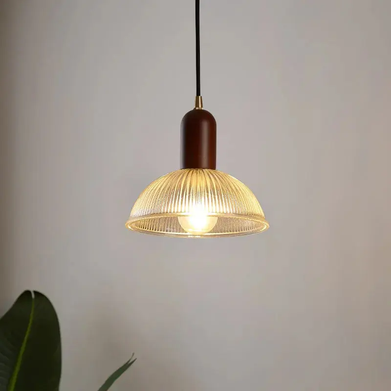 Aderynne Vintage gerippte Glas-Hängeleuchte