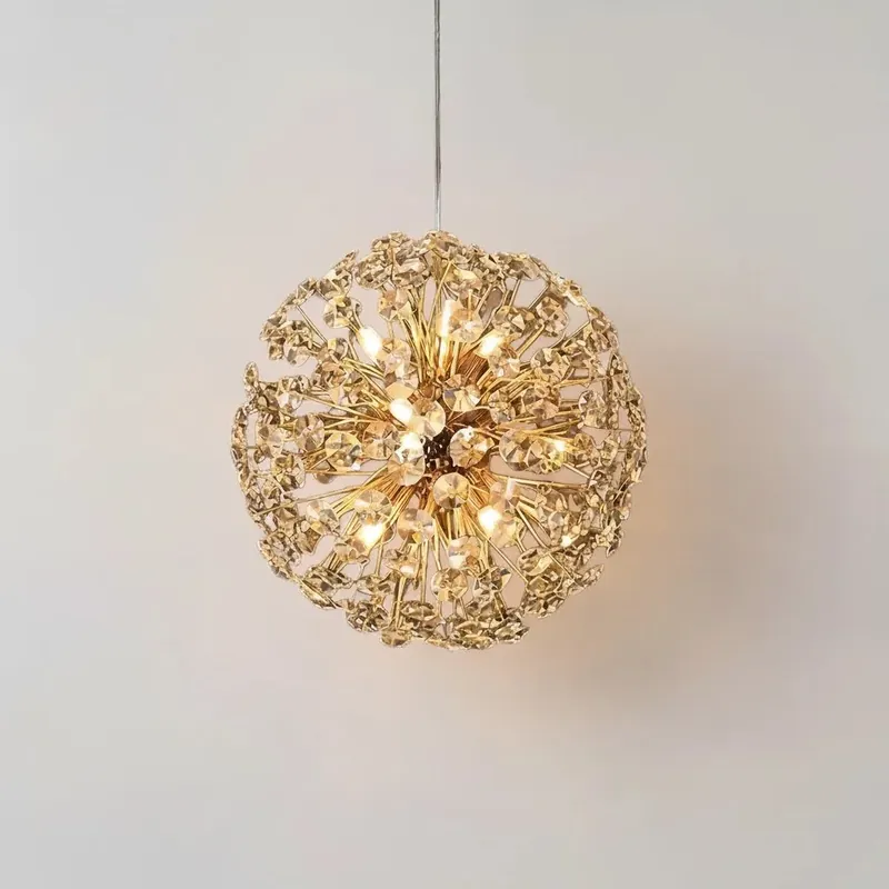 Aelivra Moderner Kristall Löwenzahn Anhänger Lampe