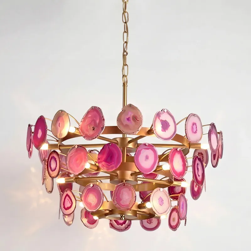 Cerys Bunte Stilvolle Achat Anhängerlampe