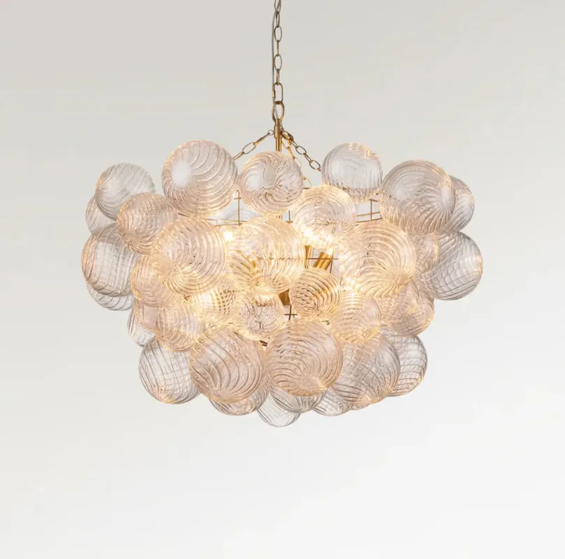 Reid Luxus gerippter Bubble-Glas Kronleuchter