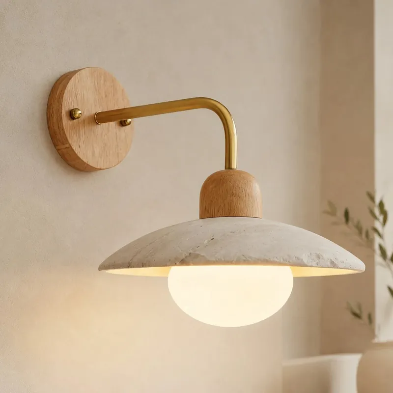 Jocelyn Moderne Scheiben-Travertin Höhlen-Wandlampe
