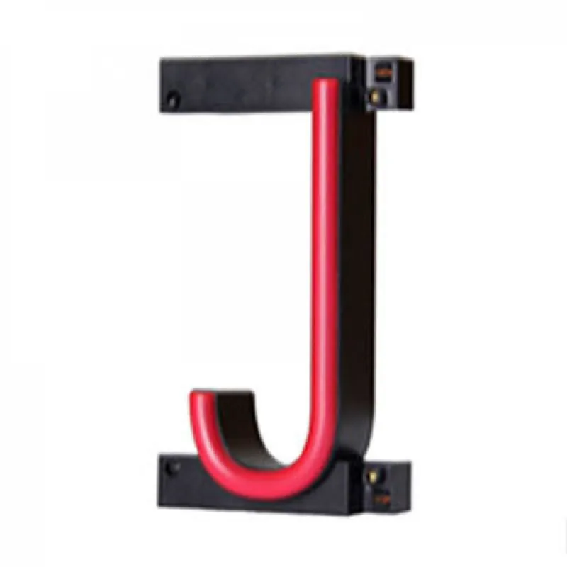 Bokstaven LED Neon J Bredd 74Mm Höjd 161Mm Bakgrund 38Mm