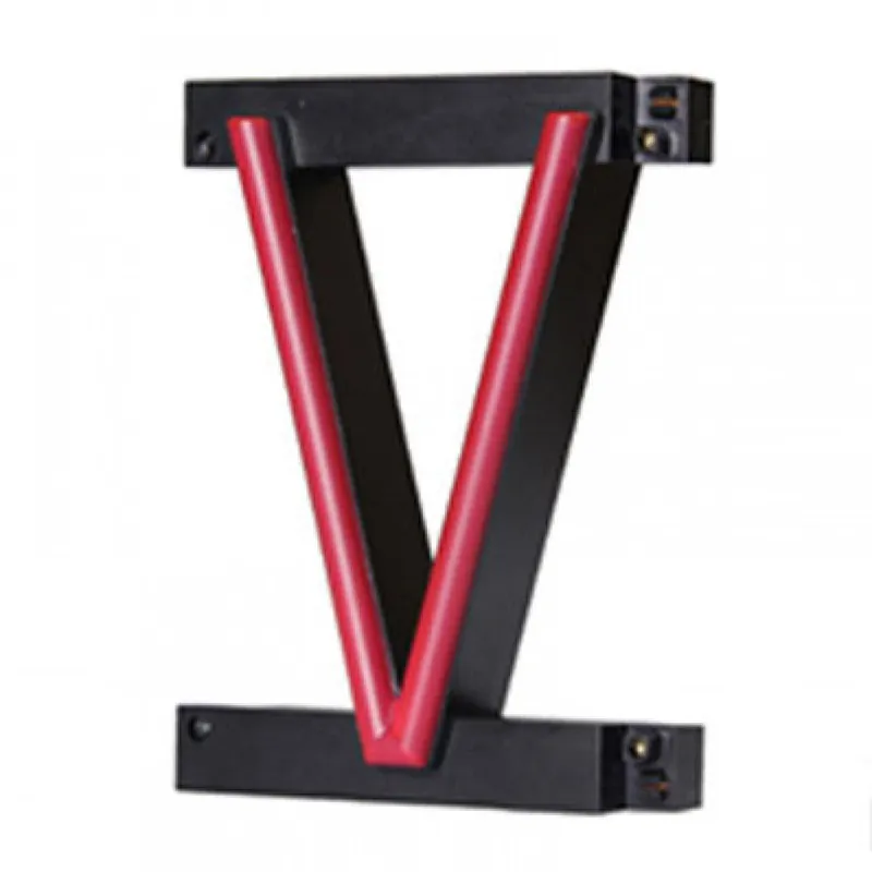 Bokstaven LED Neon V Bredd 108Mm Höjd 161Mm Bakgrund 38Mm