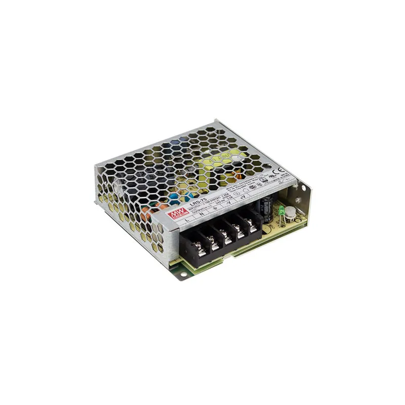 RS-75-48 Transformator MEANWELL I: 88-264VAC Ut: 48VDC 1,6 A 768W Isolering 3000 VAC