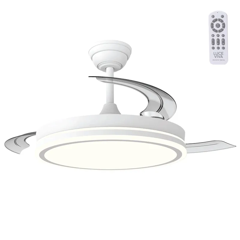 Ventilateur CC « Martina », fonction été/hiver, 48 W, blanc, 3 pales, 5 040 lm, 3 500-4 000-6 500 K, télécommande et minuterie