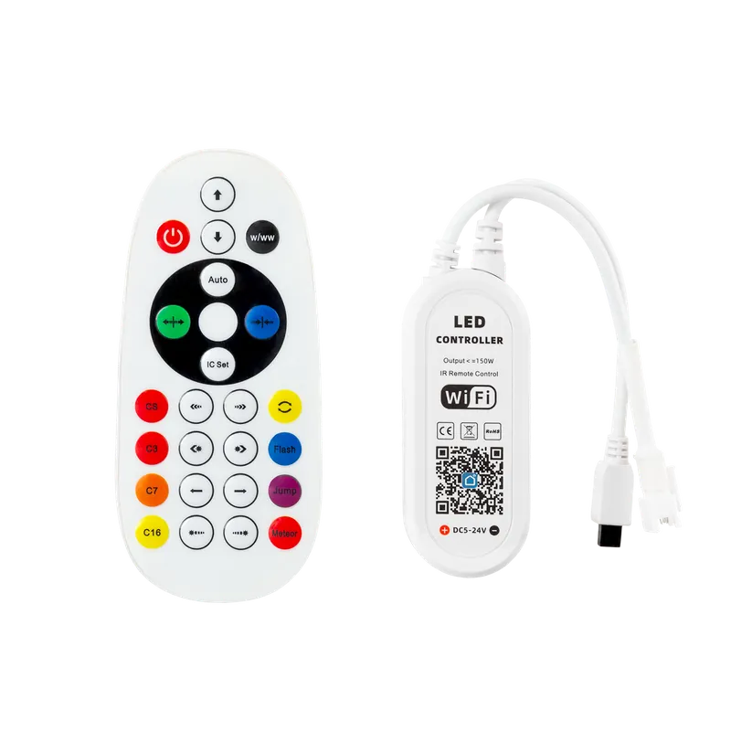 Controlador LED RGB Tuya App + Controle Remoto 12-24VDC IP20