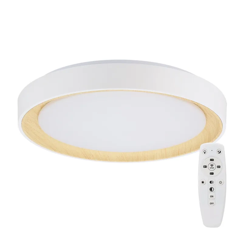 Luminária de teto LED decorativa 36W CCT 3000-6000ºK (tom de luz regulável) com controle remoto e acabamento branco