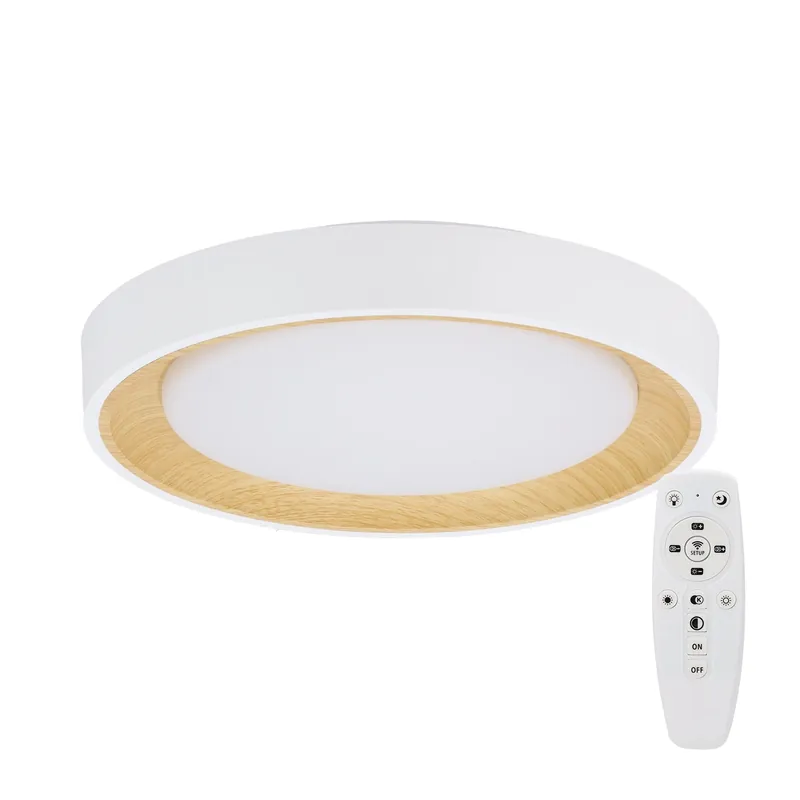 Luminária de teto LED decorativa 30W CCT 3000-6000ºK (tom de luz regulável) com controle remoto e acabamento branco
