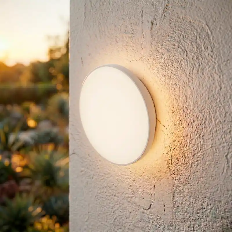 Luminária de teto LED para exterior 15W 1500Lm CCT (tom de luz regulável) 3000-4000-6500ºK IP65 Acabamento branco