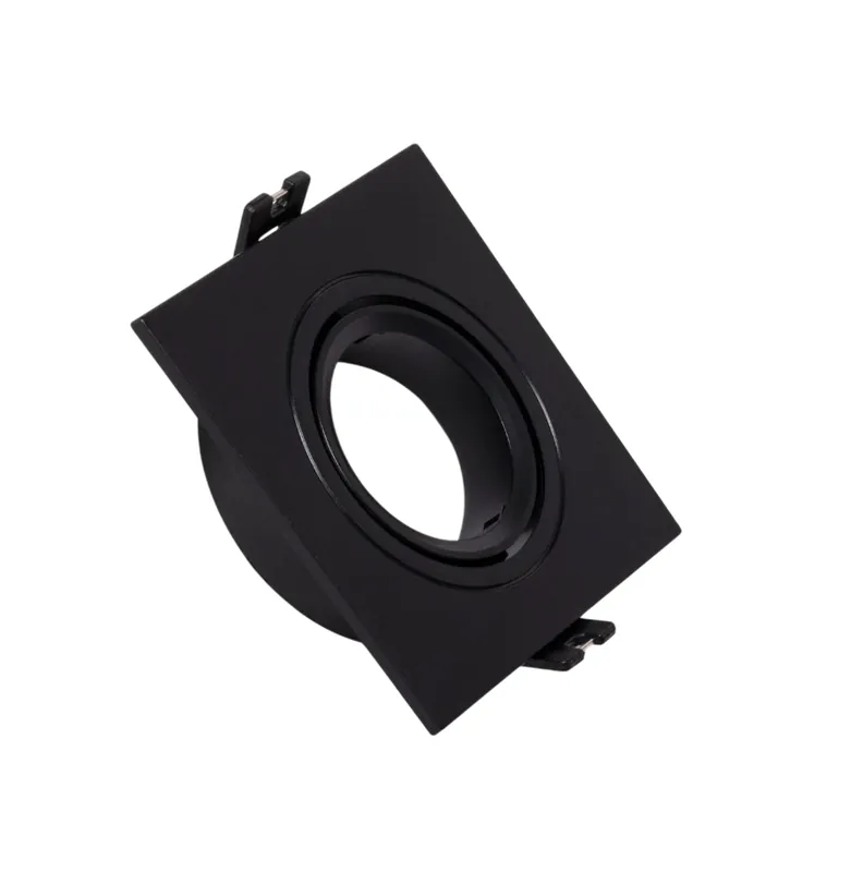 Faretto da incasso ad anello 1xGU10 policarbonato rettangolare nero