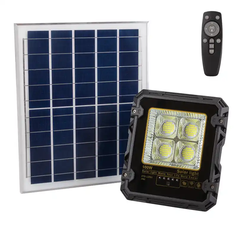 100W Floodlight with Solar Panel Remote Control IP65 [1916-FLSOL-100W-CW]