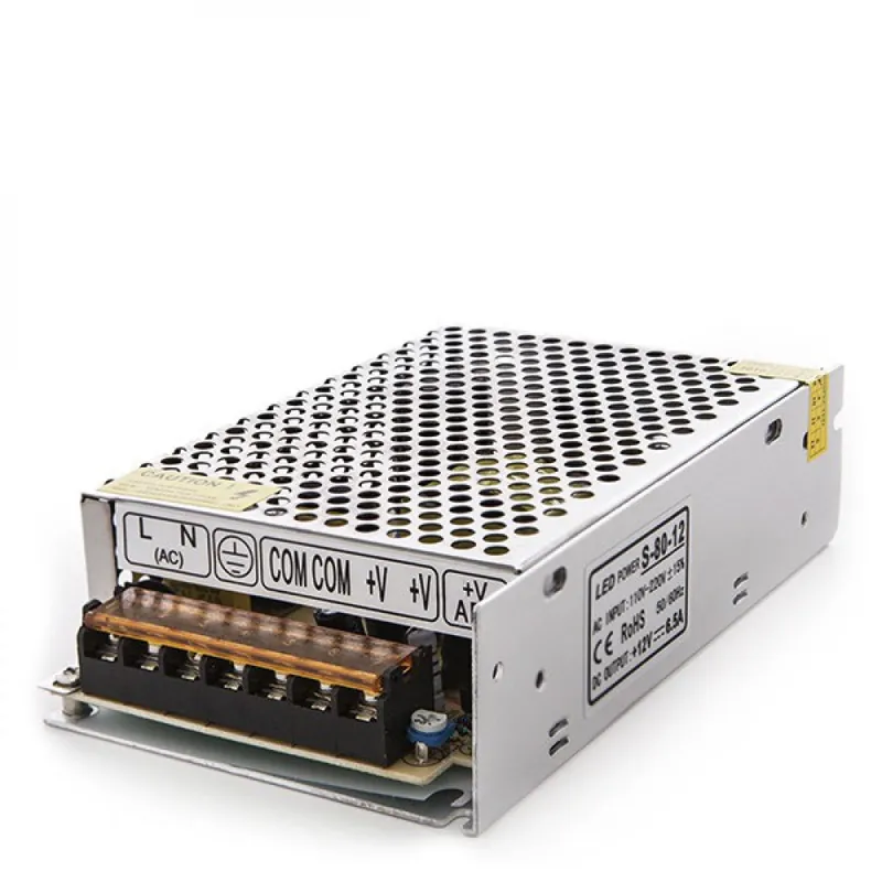 LED transformer 230VAC/12VDC 80W 6.5A IP20