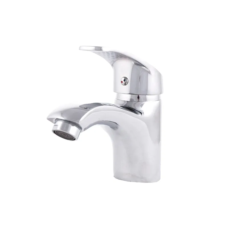 Zinc Alloy Basin Faucet, Chrome Plated, Hot-Cold Water, Hoses, Low Spout, Single Handle [QLI-FA-9701]