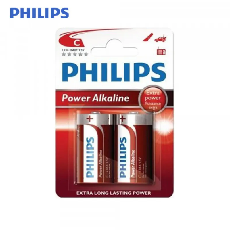 Alkaline Battery Philips C LR14 1.5V (Blister 2 Units) [E3-38402]
