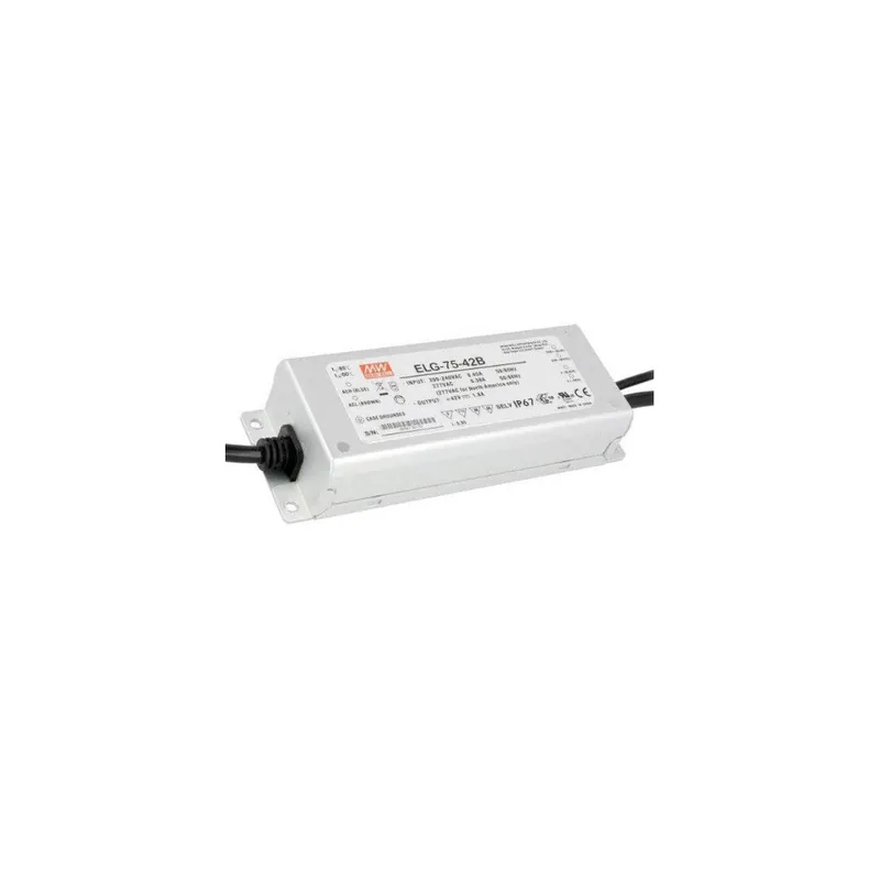 ELG-75-36D2-3Y IP67 Trasformatore MEANWELL Nel: 100-305VAC Su: 36VDC 2,1A 75,6W PFC Smart Regolabile 3 Fili