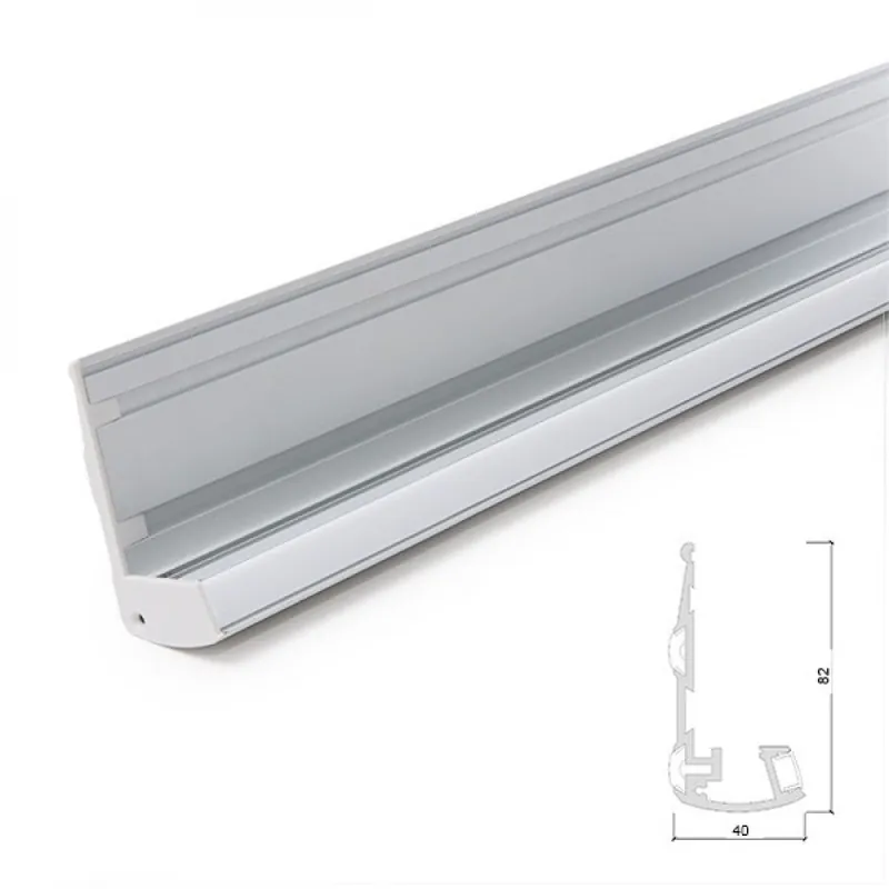Profile Lighting Stairs - Anti-Slip Rubbers - Diffuser Milky x 1M