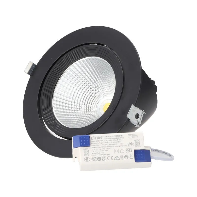 LED Downlight Spotlight 40W 4000Lm 4200ºK Adjustable UGR17 50,000H Black