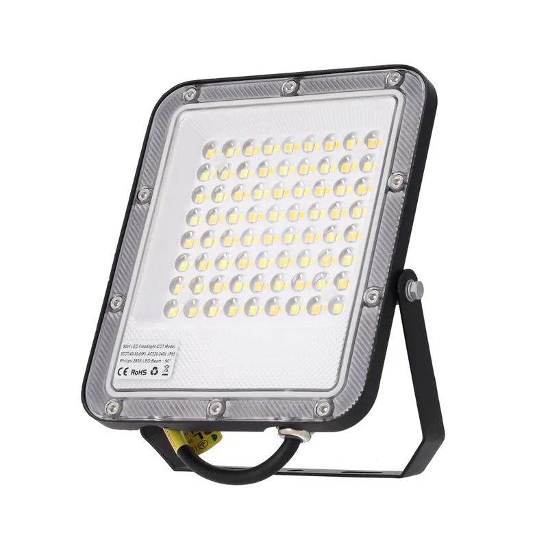 LED Projector Spotlight 50W 110Lm/W 90º 220-240VAC IP65 CCT (Adjustable Light Tone) 4000/5000/6500ºK
