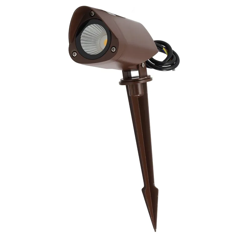 7W IP65 2700K LED Garden Spotlight with Spike 7W IP65 2700K Brown Finish