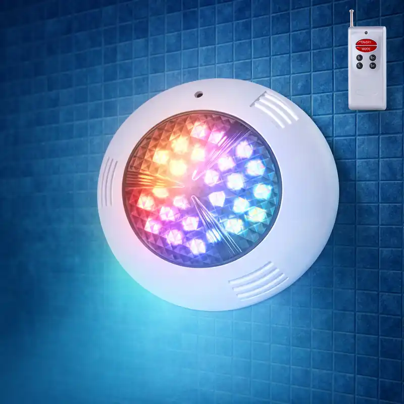 36W RGB LED bazénový reflektor s dálkovým ovládáním Ø295mm 30 000H povrchová montáž [WR-295-2AS-36W-RGB]