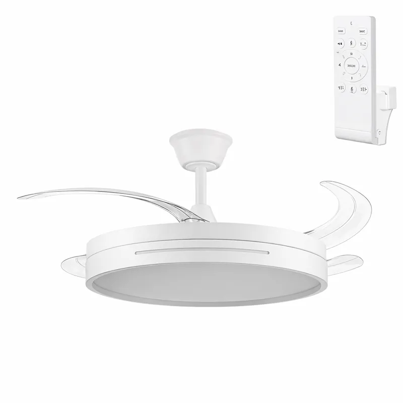 Bílý DC ventilátor s funkcí léto-zima 59 W 6980 lm 3500-4000-6500 K