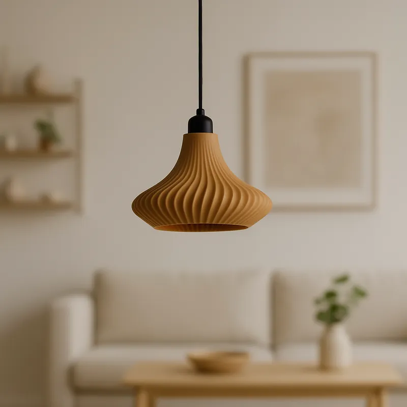 Závěsná lampa „Vita“ béžová/černá stropní rozeta/černý kabel