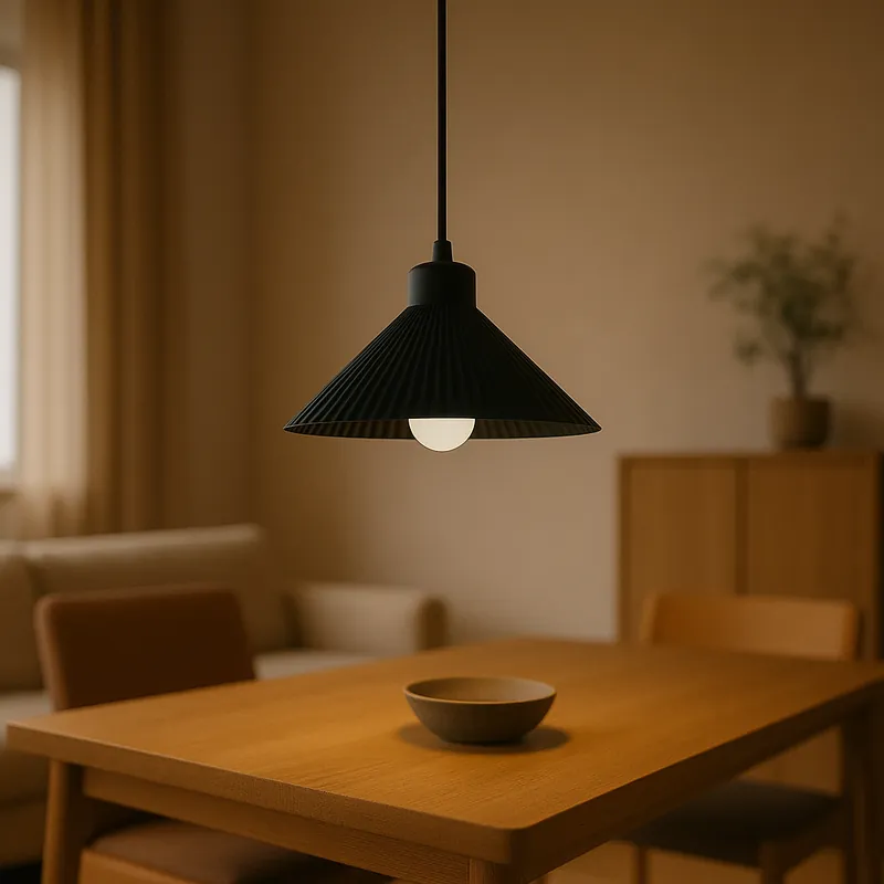 Závěsná lampa „Colt“, černá/černá stropní rozeta/černý kabel