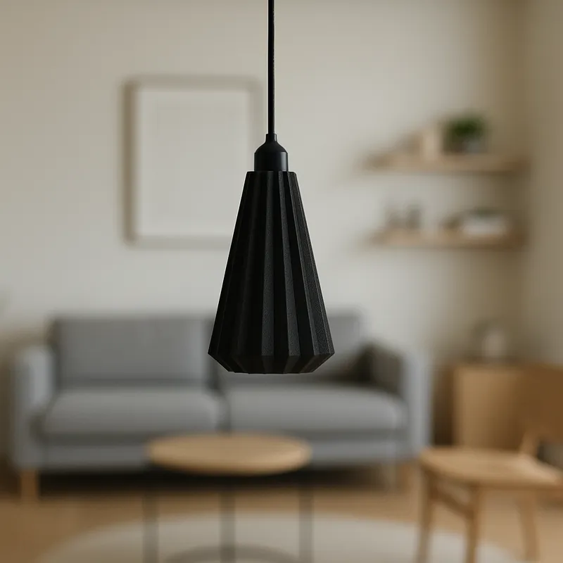 Závěsná lampa „Lindor“, černá/černá stropní rozeta/černý kabel