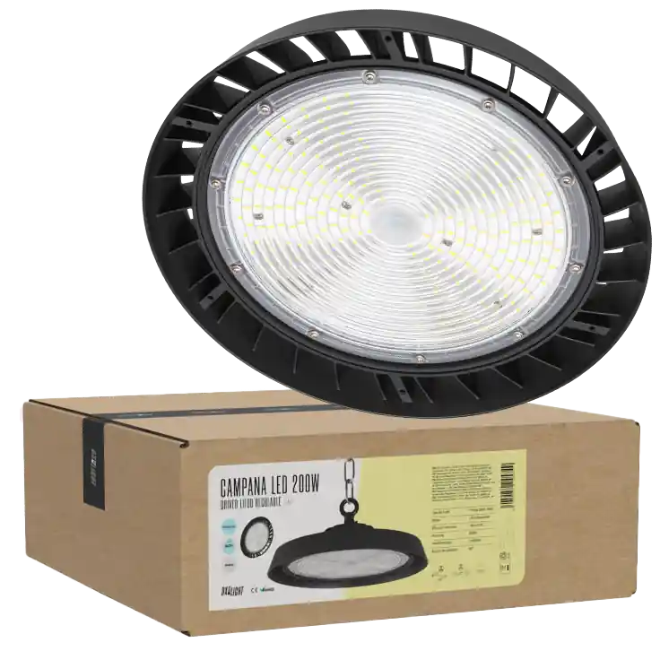 Dzwonek LED 200 W (120 W-160 W-200 W) 36000 Lm Ściemnialny sterownik Lifud 1-10 V Philips Chip CW 6000ºK 90º