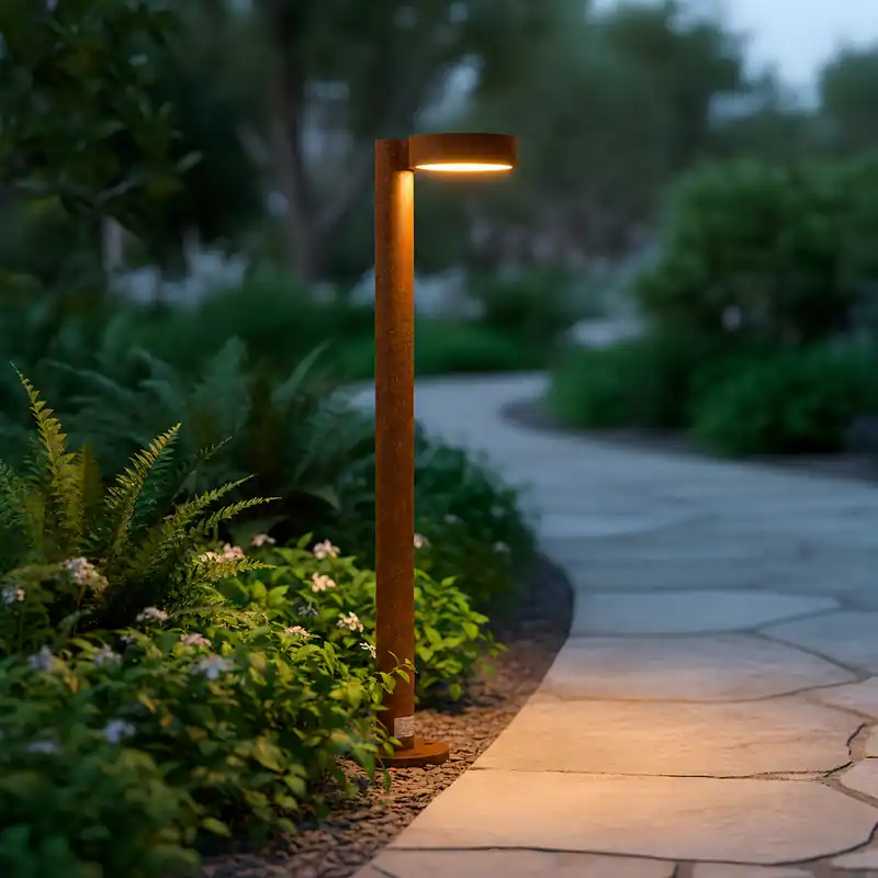 Zewnętrzna lampa sygnalizacyjna LED "Fenglu" 60 cm 10 W 220 V AC 3000°K Brąz tlenkowy