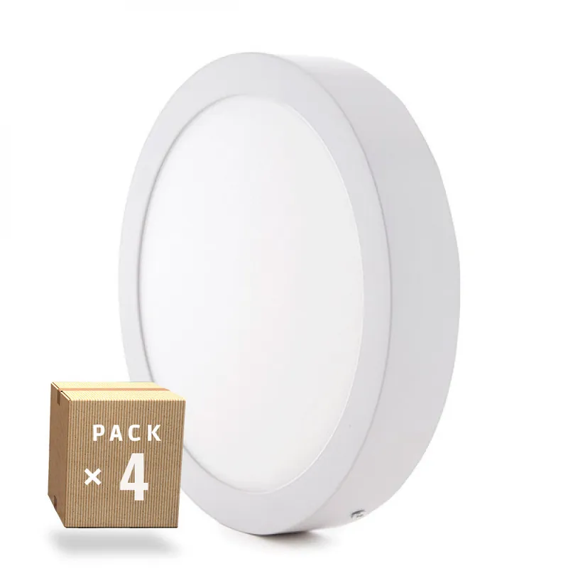 Zestaw 4 lamp sufitowych LED 12W 930Lm 6000°K Powierzchnia 40 000H [GR-MZMD01-12W-CW-PK4-AP]