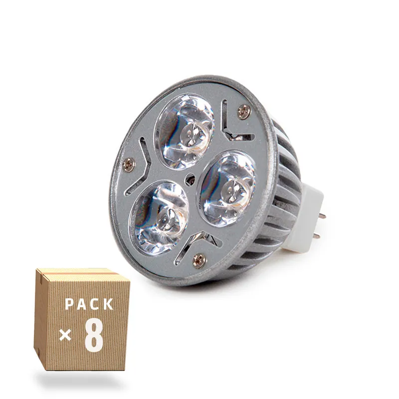 Zestaw 8 żarówek LED GU5.3 6W 515Lm 3000°K 40 000H [CA-MR16-9W-WW-PK8-AP]