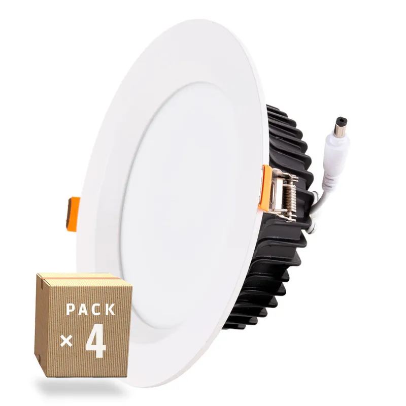 Zestaw 4 opraw LED typu Downlight 24W 2160 lm 6000°K IP65 Łazienki/Kuchnie 50 000 H [SL-DLFS06-24W-CW-PK4]
