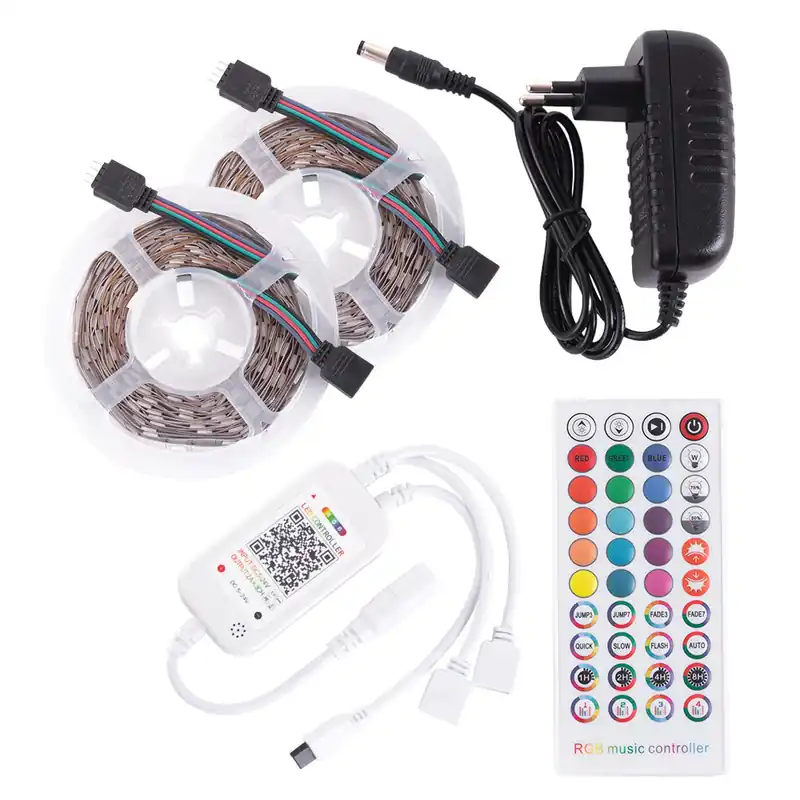 Zestaw listew 72W 3000 lm 300 diod LED 10 metrów RGB Blister Transformator, kontroler, sterowanie Bluetooth IP20 40 000H [CA-KIT