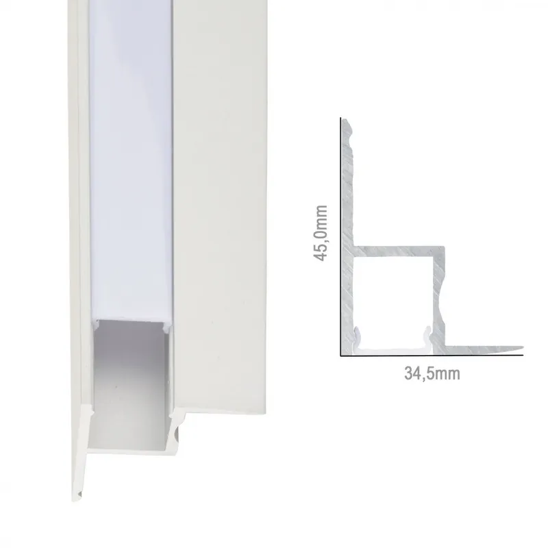 Profil Aluminium Do Taśmy Led Instalacja Sufity Dyfuzor Mleczny x 1M