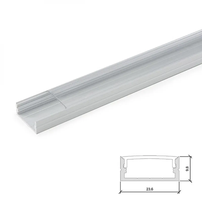 Profil Aluminium Do Taśmy Led Podwójnie - Dyfuzor Przezroczysty x 2M
