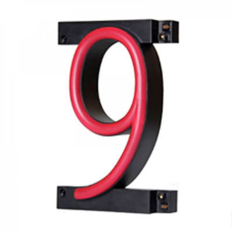 Numer LED Neon 9 Szerokość 90Mm Wysokość 161Mm Tło 38Mm